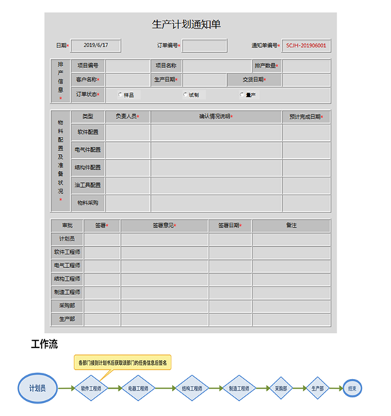 用勤哲Excel服务器实现生产管理系统 - 生产计划通知单